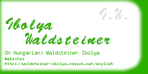 ibolya waldsteiner business card